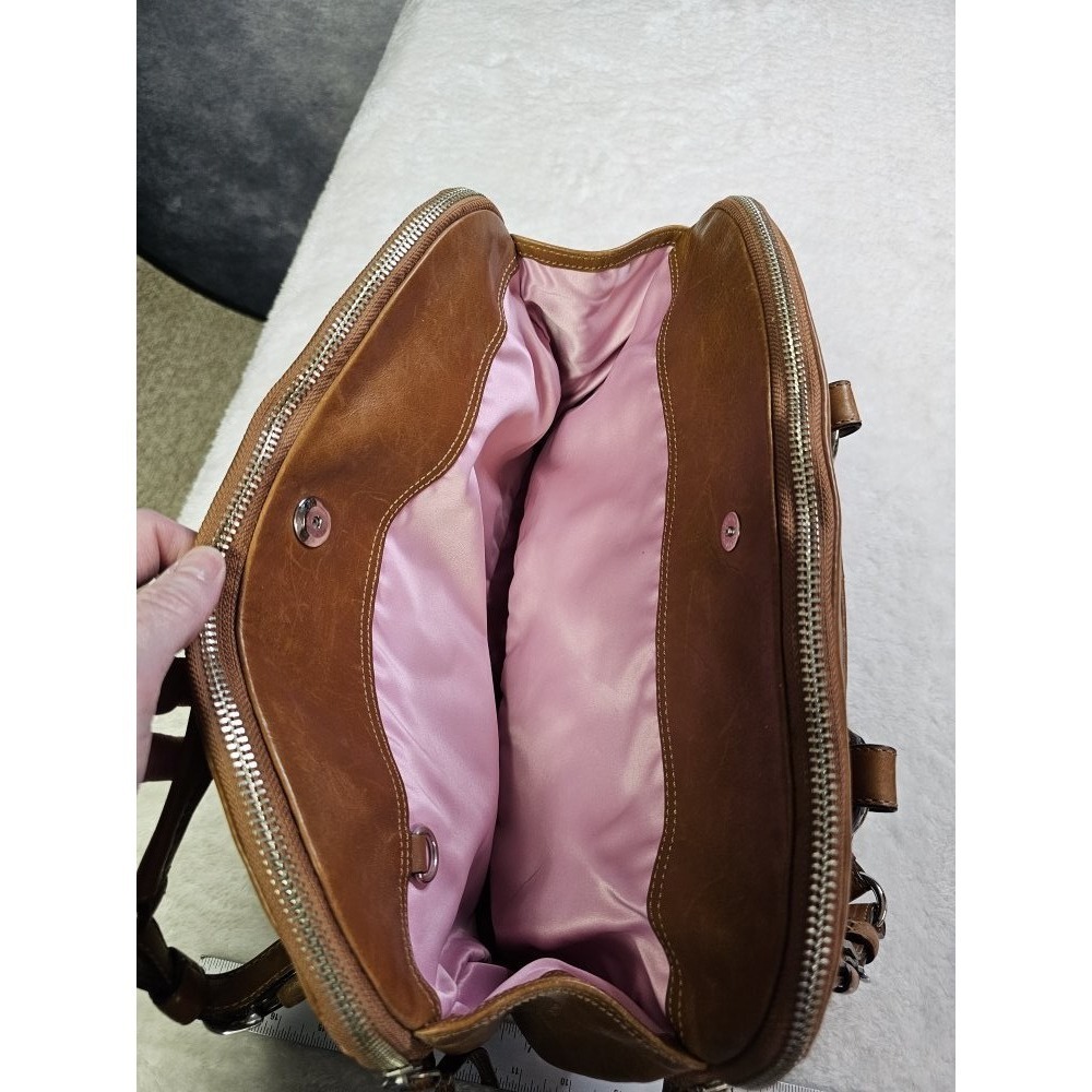 Coach Bonnie 12695 Satchel British Tan Leather Shoulder Bag Y2K - Picture 9 of 11